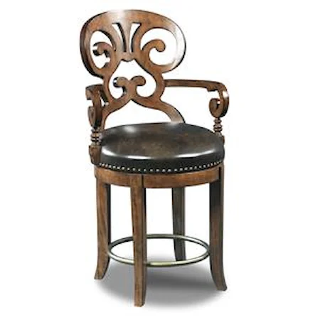 Jameson Traditional Leather Swivel Counter Stool